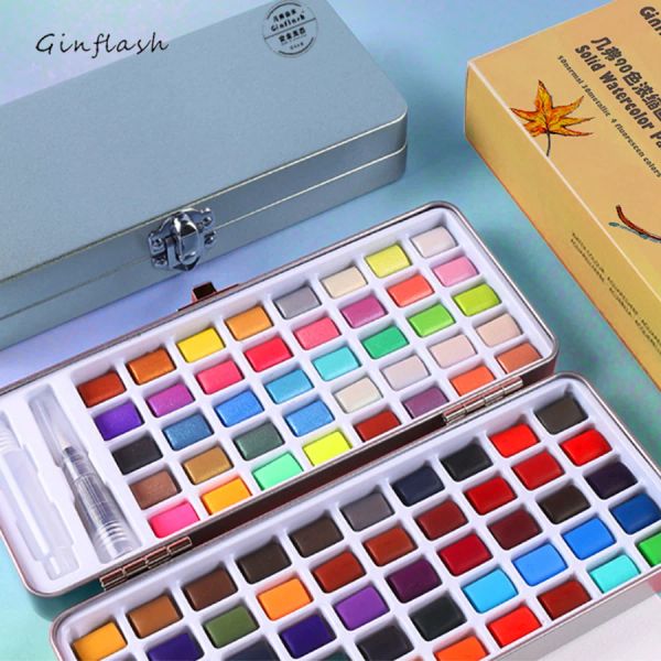 Kits de peintures à l'aquarelle et au Gel pour ongles, 48 couleurs, ensemble avec stylo à brosse Portable, fournitures d'art professionnelles