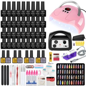 Kits 54W Lámpara LED LED Selter Profesional Kit de lámpara de uñas, gel de manicura acrílica para la herramienta de clavos con uñas para el salón de la uña tinte