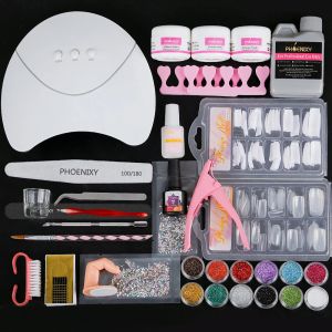 Kits acryl nagelkit acryl poeder semi permanente nagel set kristal poeder glitter acryl vloeibare manicure set volledige kit allemaal voor nagel