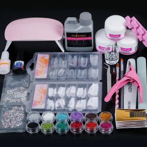 Kits Acryl Nagel Kit Complete nagelset Poeder Glitter Nagelverlenging Set Volledige manicure Set Nagel Liquid Decorations Art Tools Kit