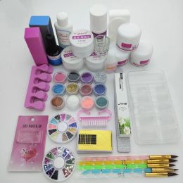 Kits Kit de nail acrylique Kit de manucure outils de pédicure ensemble Set Nail Set UV Gel Nail Art Tools Acrylique Powder Power Manucure Tools Kits