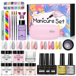 Kits ongles acryliques nail art dip poudre nail art miroir miroir poudre vernis à ongles colle photothérapie gel ongle nail art powde