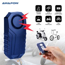 Kits Awapow Antivol Alarme De Vélo 113dB Télécommande Sans Fil Alarme De Détection De Vibration Détecteur Étanche Pour Vélo Moto