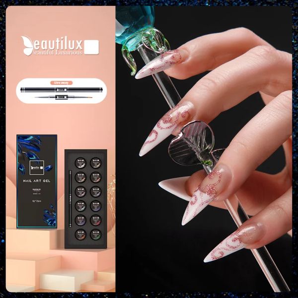 Kits kit de gel de peinture platine bestitilums avec pinceau à ongles Uv Salon ongles art conception de paillettes métalliques.