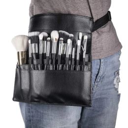 Kits negros dos matrices soporte de cepillo de maquillaje profesional PVC Bag Bag Artist Cinturón Correa de maquillaje Protable Bag Cosmetic Bisag
