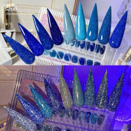 Kits Blue Reflective Glitter Gel Nagel Poolset Semi Permi -Pandiant Soak UV LED -gelvernissen voor manicure nagelgel