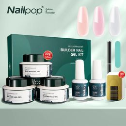 Kits Builder -gel voor nagels Beginner Nagelkit 30 g Clear/naakten Pink/roze voor nagels Extensiegel Set Nail Art Manicure Set voor DIY