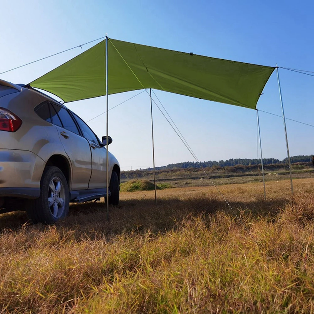 Kits bilstam camping tält tarp solskade vattentät bärbar bilsida markis på taket sol skydd skugga canopy utomhus rese vandring
