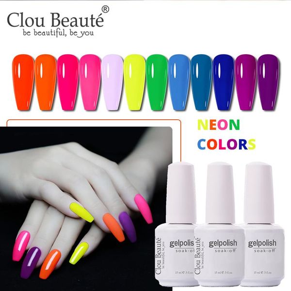 Kits Clou Beaute 12Colors / Gel Set Polish Pink LED Gel Vernis 15 ml Gel Hybride Gel Lacque Gel de haute qualité Faire Gellak