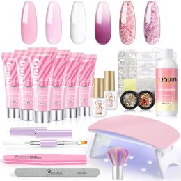 Kits Coscelia Poly UV Extension Gel Nail Bâtiment rapide Gel UV LED Sécheur à ongles lampe à ongles Faux Nails Supplies Manucure Ensemble