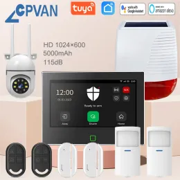 Kits CPVan Tuya Smart Home Alarm System 115DB Luider Wireless WiFi 4G Huis Beveiligingsbescherming Alarm Kit 5000mAh Batterij