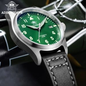 Kits Diver Mechanical Dive Watch for Men Leather Sapphire Crystal Business Men's Pilot Watch NH35 Automatic Watches 200m étanche