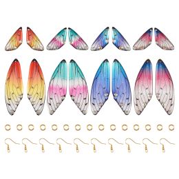 kits Breloques en forme d'aile de papillon de libellule, pendentifs, ailes d'insectes, Kit de fabrication de boucles d'oreilles avec anneaux ouverts, crochets de boucles d'oreilles pour la fabrication de bijoux
