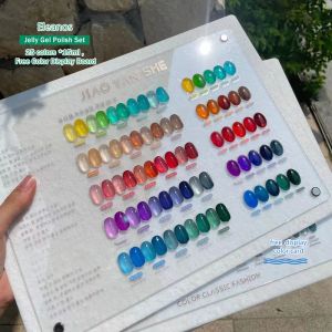 Kits Eleanos Candy 25 Color Jelly Gel Polish Set with Color Card Transcrent Gel Besoin de Topcoat Crystal UV UV Gel Sirop Nail Gel Kit