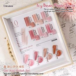 Kits Eleanos Gel Nail Rustor Set 10pcs Semipermanent Varnish Jelly Gel Polon pour manucure UV LED Gel Nail Art Besoin Base Coat