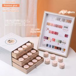 Kits eleanuos 48 kleur 7 ml kleur schilderij lijmgelei ijs door melkschudden ijsthee kleur fototherapie UV LED nagelwinkel speciale set