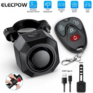 Kits Elecpow Bicycle Alarm Wireless Imageproofing Electric Scooter Motorcycle Bike Antift Alarm Alarm Remote Control Security Protection