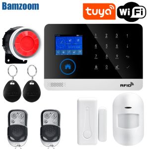 Kits en ru es fr PL de IT STORTABLE SÉCURITÉ DE HOME sans fil Tuya WiFi GSM GPRS Système d'alarme APP REMOTE