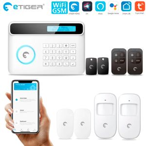 Kits Etiger Originele S4 Plus draadloze deursensor Home Security GSM WiFi Alarm Systems Sim SUPPART TUYA SMART