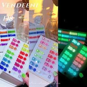 Kits Fluorescent Glowindark Sequins Gel Polon à ongles Néon UV LED Nails Gel Free Off Gel Vernis Gel Art Nail Art Gel