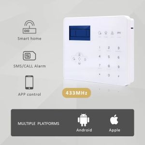 Kits Panel de alarma de enfoque con pantalla táctil STIIIB 433MHz Control de aplicaciones GSM PSTN Voz en inglés francés para Smart Home Security Protect