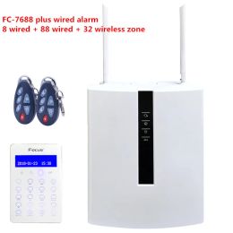 Kits Focus FC76688PRO TCP IP Wired Security Alarm GSM -alarmsysteem met 88 bedraad Smart Home Alarm met Webie Control