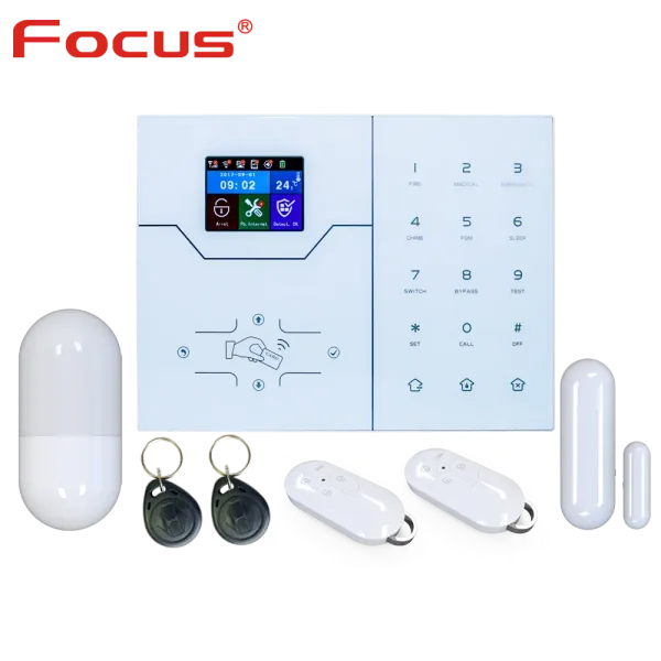 Kits Focus Havgw Menu de texte français Alarme WiFi GSM Smart Home Security Alarm Antitheif Système d'alarme de cambrioleur Système d'alarme intelligente