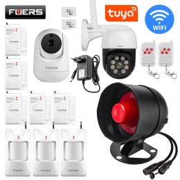 Kits Fuers Système d'alarme SIREN SIRENCE HAUTER HOME HOME TUYA WiFi Alarm System Système de protection de sécurité sans fil Caméra IP Camerie