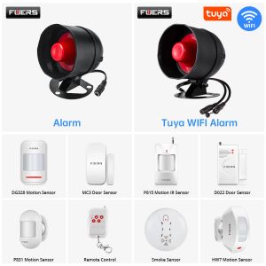 Kits Fuers DIY WiFi Tuya Alarmsysteem Sirene luidspreker luid geluid huisalarmsysteem draadloze detector beveiliging Smart Control