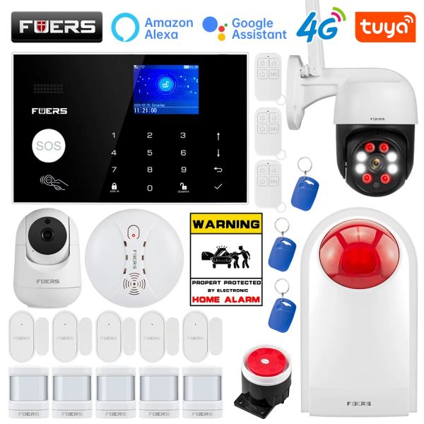 Kits Fuers Tuya Smart System Alarmowy faire Domu Zestawy Wifi 4G Bezprzewodowy GSM Alarm 2MP Kamera IP Kontroli Syreny Czujnik Ruchu Pir