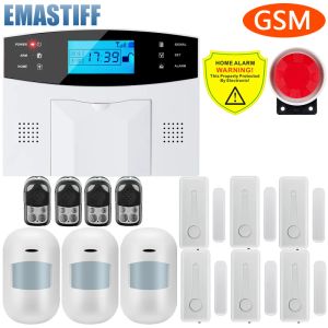 Kits G2B Wired Wireless GSM Home Burglar Security Alarm System 433MHz Ondersteuning G2B Spaans Engelse Russische stem Intercomtaal