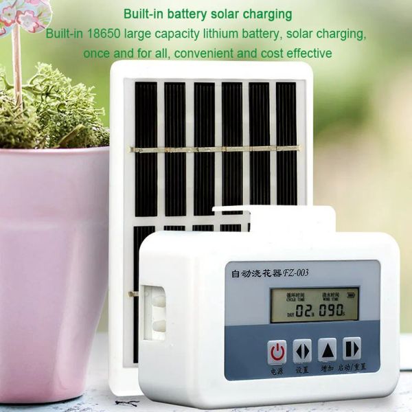 Kits jardin dispositif d'arrosage automatique intelligent charge d'énergie solaire plante en pot irrigation goutte à goutte pompe à eau système de minuterie synchronisation