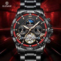 Kits Glenaw Design Mens Watchs Top Brand Brand Luxury Fashion Business Automatic Auto Watch Men's Imperproof Mechanical Watch Montre Homme