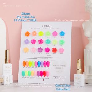 Kits Glenys Summer Candy Color 15 ml Gel Rymaire à ongles 18pcs Vernis semi-permanent Gel UV LED FLUORESCENT Nail Nail Art Salon en gros