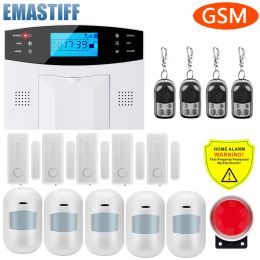 Kits Système d'alarme GSM IOS Android App LCD Affichage GSM Home Alarm System Digital Security Bambur House Autodialer Interphone bidirectionnel