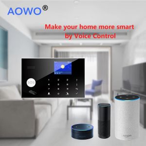 Kits GSM Alarm WiFi System Wireless Home Security Alarm Alexa Tuya Smart Home Alarm Tuya System met RFID SOS Ondersteuning Google Alexa