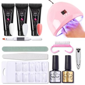 Kits Halaiman Nail Extension gel manicure set UV LED -lamp voor nagels nep Finger Polish Quick Build Mold Nail Art Accessoires Tools