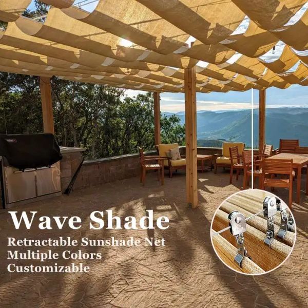 Kits Filet pare-soleil télescopique HDPE avec accessoires d'installation, auvents de gazébo, voile d'ombrage de jardin de balcon, couverture solaire de voiture de cour