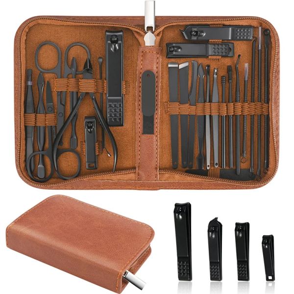 Kits de haute qualité 25 en 1 Clipper à ongles en acier inoxydable Set Voyage Kit de toilettage Kit Manucure Pédicure Set Tools Personal Care Tools