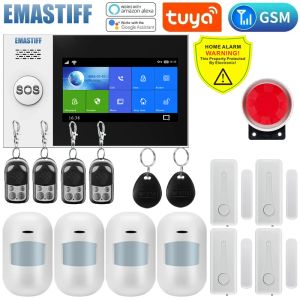 Kits Home Security Alarm System Kits Tuya Smart for Garage Residential and Shop Wireless Touch WiFi + GMS Support Samrt Life App