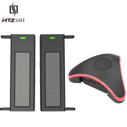 Kits HTZSAFE Solor Solar Sensor Contracle Alarm System400 metros Rango inalámbrico Sensor de 60 metros Alertas de seguridad para el hogar