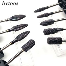 Kits Hytoos Black Cotaing Nail Bits 3/32 Tungsten Carbide Nail Drill Bit Millling Cutter pour la manucure ACCESSOIRES DROY