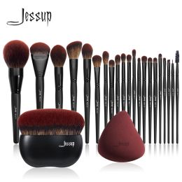Kits Jessup Black Makeup Brushes Set T271 avec brosse de maquillage Brosse de fond de teint avec éponge de maquillage T881
