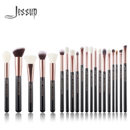 Kits Jessup Makeup Brushes Set 20pcs Maquillage Brush Foundation Powder Brosses NaturalSynthétique Kit de maquillage en or rose / noir