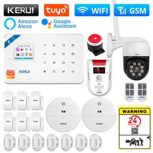 Kits kerui alarme système Secutrity Home W181 wifi gsm alarm tuya smart alexa motion capteur de détecteur de détection de porte sirène ip caméra