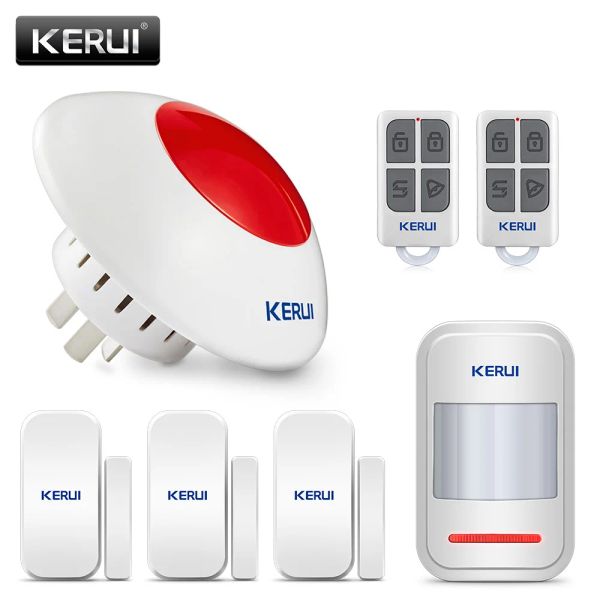 Kits Kerui Home Security Wireless 433 MHz Sistema de alarma simple parpadeando el detector de sensor de la sirena del interior Detector de control remoto Kit de control remoto