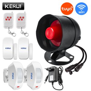 Kits Kerui Tuya Smart Home WiFi Système d'alarme de sécurité sans fil Sirène Home Burglar Motion Detector Sentecteur Sensor à distance Contrôlez Alexa