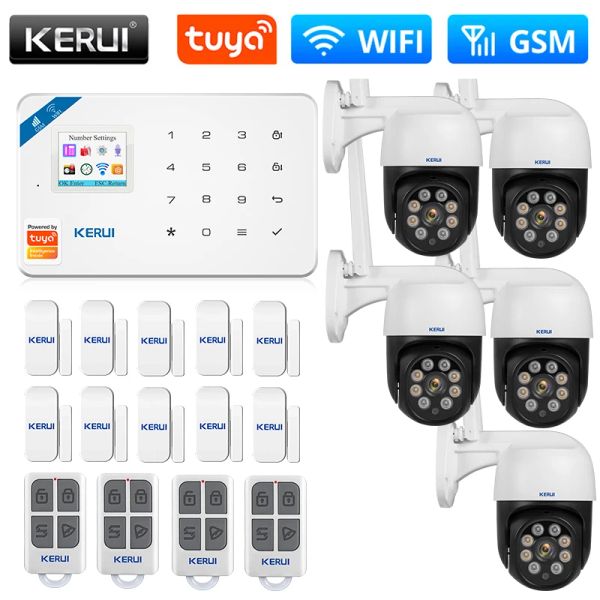 Kits Kerui Tuya SMART W181 Sistema de seguridad para el hogar WiFi WiFi GSM Central Unidad de alarma Panel de alarma Smart Life Moción de control