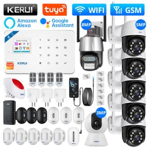 Kits kerui W181 Sistema de alarma Unidad central WiFi Alarma GSM Tuya Smart Smart Wireless Sensor ladrón Soporte de la aplicación Alexagoogle Control