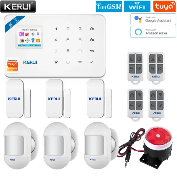 Kits Kerui W181 Système d'alarme de sécurité domestique Application mobile Recevoir GSM Connexion WiFi Couleur de sécurité Sérend SIREN SIREN SYSTEM